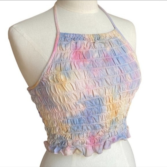 American Eagle Smocked Cropped Halter Top NWT - Picture 6 of 6